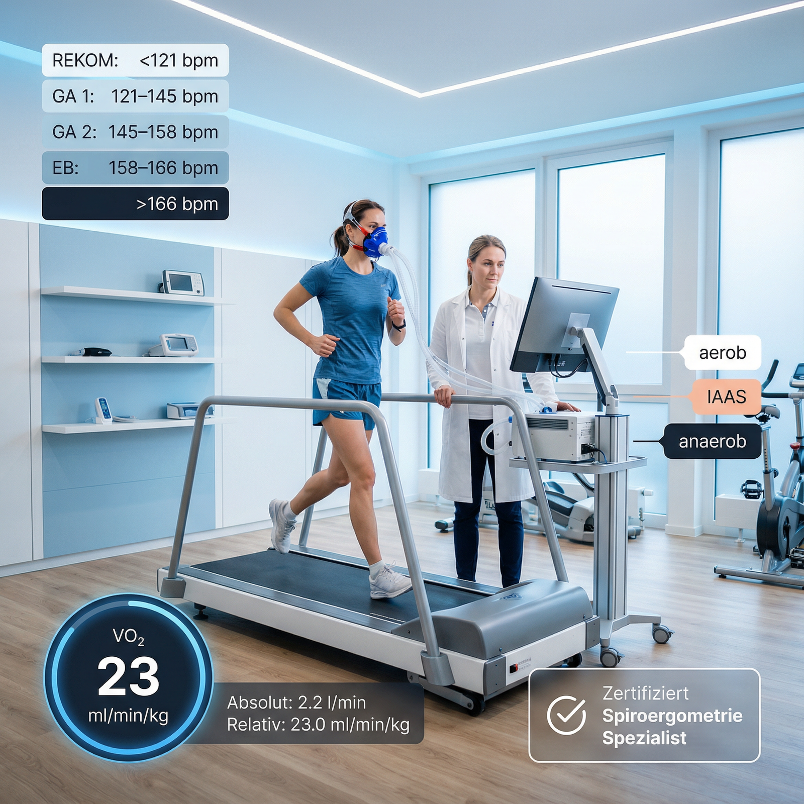 Spiroergometrie Test mit Atemmaske